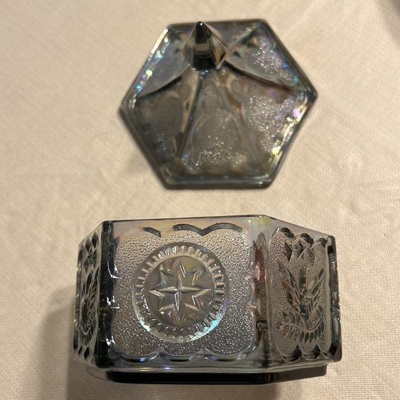 Fenton Carnival Glass Green Antique Candy Dish - Picture 6 of 9